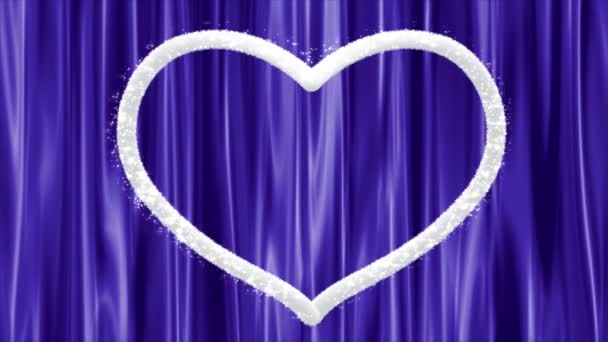 Heart White Feathers Center Swaying Cloth Background — Stock videók
