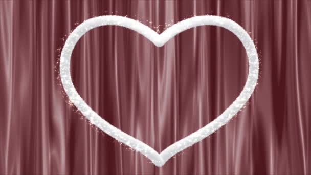 White Furry Hearts Continuous Swaying Background Look Romantic — Vídeos de Stock