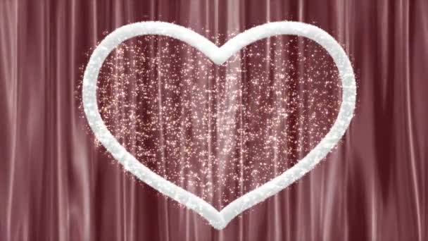 White Furry Hearts Continuous Swaying Background Look Romantic — Stock Video