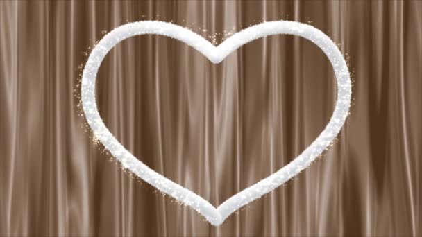 White Furry Hearts Continuous Swaying Background Look Romantic — Stock Video