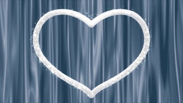 Witte Harige Harten Een Continue Zwaaiende Achtergrond Zien Romantisch Uit — Stockvideo
