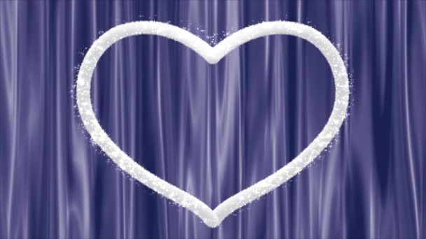 Białe Futrzane Serca Ciągłym Kołysaniu Tła Wyglądają Romantycznie — Wideo stockowe