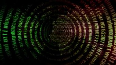 Dünya haritası arkaplanındaki bir çember çizgisi üzerinde sürekli rastgele sayılar.