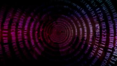 Dünya haritası arkaplanındaki bir çember çizgisi üzerinde sürekli rastgele sayılar.