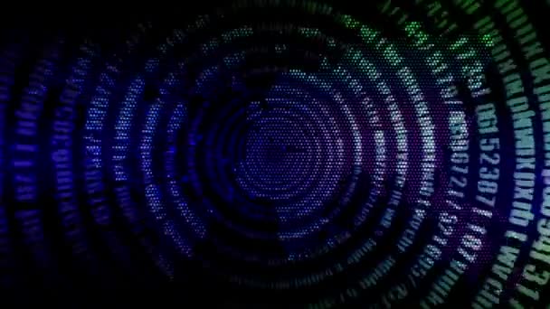 Random Numbers Continuously Lie Circle Line Overlapping Each Other World — Wideo stockowe