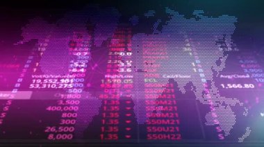 Rastgele numaralar, temel bir dünya haritası olan bir arkaplanda devam ediyor.
