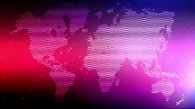 Öndeki ve arkadaki bağlayıcı çizgiler renkli bir dünya haritası..