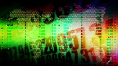 Rastgele numaralar, temel bir dünya haritası olan bir arkaplanda devam ediyor.