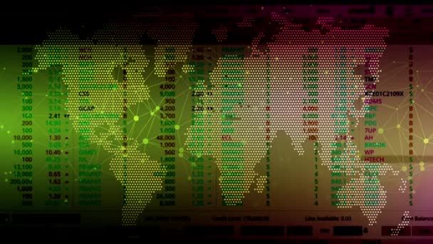 Random Numbers Continue Background Elemental World Map — ストック動画