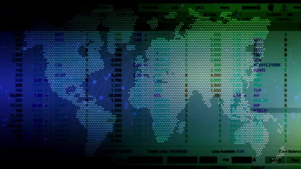 Los Números Aleatorios Continúan Fondo Que Mapa Elemental Del Mundo — Vídeo de stock