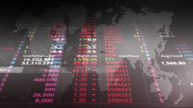 Rastgele numaralar, temel bir dünya haritası olan bir arkaplanda devam ediyor.