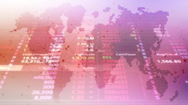 Rastgele numaralar, temel bir dünya haritası olan bir arkaplanda devam ediyor.