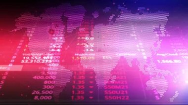Rastgele numaralar, temel bir dünya haritası olan bir arkaplanda devam ediyor.