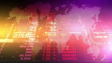 Rastgele numaralar, temel bir dünya haritası olan bir arkaplanda devam ediyor.