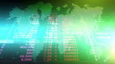 Rastgele numaralar, temel bir dünya haritası olan bir arkaplanda devam ediyor.