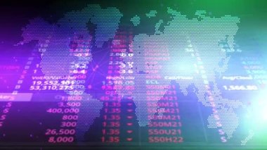 Rastgele numaralar, temel bir dünya haritası olan bir arkaplanda devam ediyor.