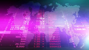 Rastgele numaralar, temel bir dünya haritası olan bir arkaplanda devam ediyor.