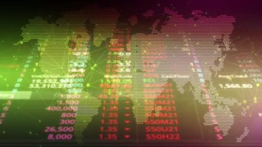 Rastgele numaralar, temel bir dünya haritası olan bir arkaplanda devam ediyor.