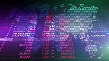 Rastgele numaralar, temel bir dünya haritası olan bir arkaplanda devam ediyor.