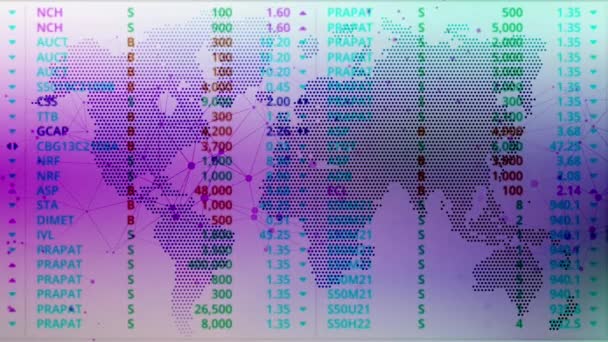 Random Numbers Continue Background Elemental World Map — Vídeo de Stock