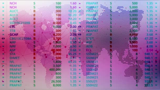 Random Numbers Continue Background Elemental World Map — 图库视频影像