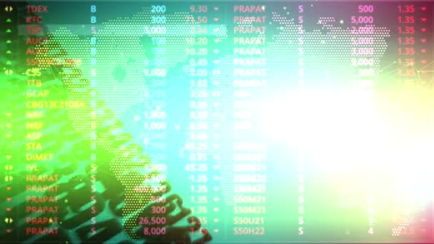 Random Numbers Continue Background Elemental World Map — Stockvideo