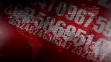 Rastgele numaralar, temel bir dünya haritası olan bir arkaplanda devam ediyor.