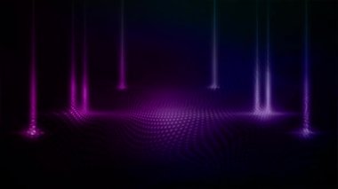 Neon ışıkları metalik uzaydan sürekli yanıp sönüyor, modern ve güzel görünüyor..