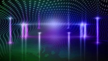 Neon ışıkları metalik uzaydan sürekli yanıp sönüyor, modern ve güzel görünüyor..