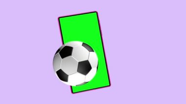 Yeşil cep telefonunun ekranından simgeler fırlıyor, şık ve güzel görünüyorlar..