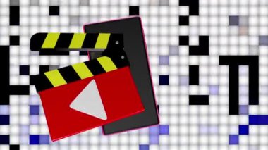 Cep telefonunun ekranından yeşil renkli simgeler fırlıyor, şık ve güzel görünüyor..