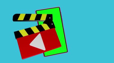 Cep telefonunun ekranından yeşil renkli simgeler fırlıyor, şık ve güzel görünüyor..