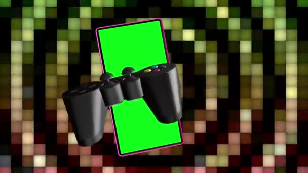 Icon Flashed Screen Mobile Phone Green Screen Continuously Spinning — Vídeo de Stock