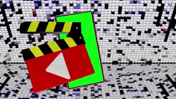 Icon Flashed Screen Mobile Phone Green Screen Continuously Spinning — Video