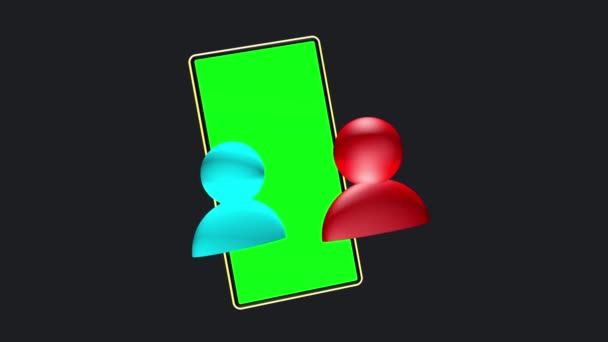 Icons Burst Screen Mobile Phone Green Color Looks Stylish Beautiful — Stockvideo