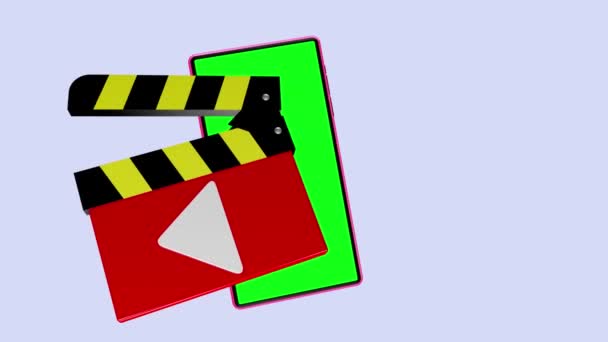 Icone Scoppiano Dallo Schermo Del Telefono Cellulare Con Colore Verde — Video Stock