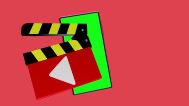 Cep telefonunun ekranından yeşil renkli simgeler fırlıyor, şık ve güzel görünüyor..