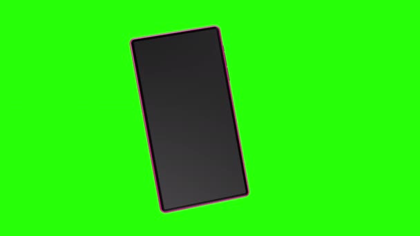 Mobiele Telefoon Een Heldergroene Achtergrond — Stockvideo