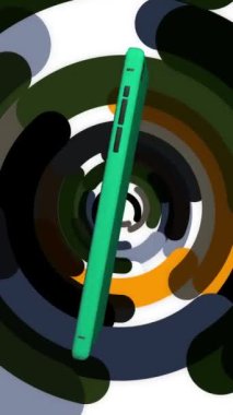 Renkli arka plandaki telefon modern ve güzel görünüyor..