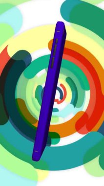 Telefonun renkli bir arka planı var. Parlak, modern ve güzel görünüyor..