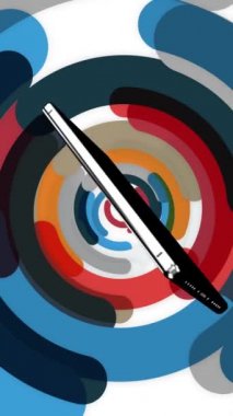 Telefonun renkli bir arka planı var. Parlak, modern ve güzel görünüyor..