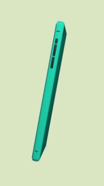 Telefon renkli bir arkaplanda, parlak görünüyor, modern ve güzel görünüyor..