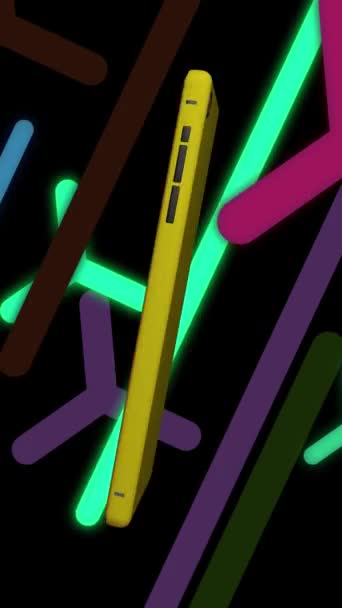 Phone Colorful Background Looks Bright Looks Modern Beautiful — ストック動画