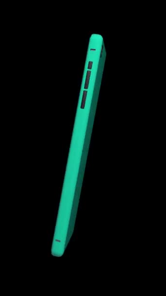 Telefon Zielony Ekran Kolorowym Tle Wygląda Jasne Nowoczesne Piękne — Wideo stockowe