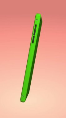 Renkli arka planda cep telefonu parlak ve güzel görünüyor..