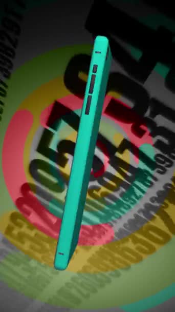 带随机数的背景音乐手机 在彩色背景音乐上连续播放 — 图库视频影像