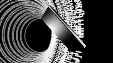 Cep telefonu girdapları, ekranda sürekli yanıp sönen numaralar rastgele numaralar ve modaya uygun daire çizgilerdeki harfler..