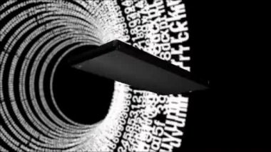 Cep telefonu girdapları, ekranda sürekli yanıp sönen numaralar rastgele numaralar ve modaya uygun daire çizgilerdeki harfler..