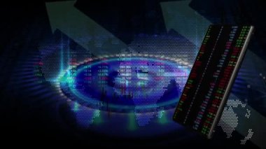 Cep telefonları sürekli ekranda yanıp sönüyor. Arkaplanda bir dolar işareti var. Hisse senedi alım satım rakamlarının arkasında..