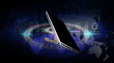 Cep telefonları sürekli ekranda yanıp sönüyor. Arkaplanda bir dolar işareti var. Hisse senedi alım satım rakamlarının arkasında..